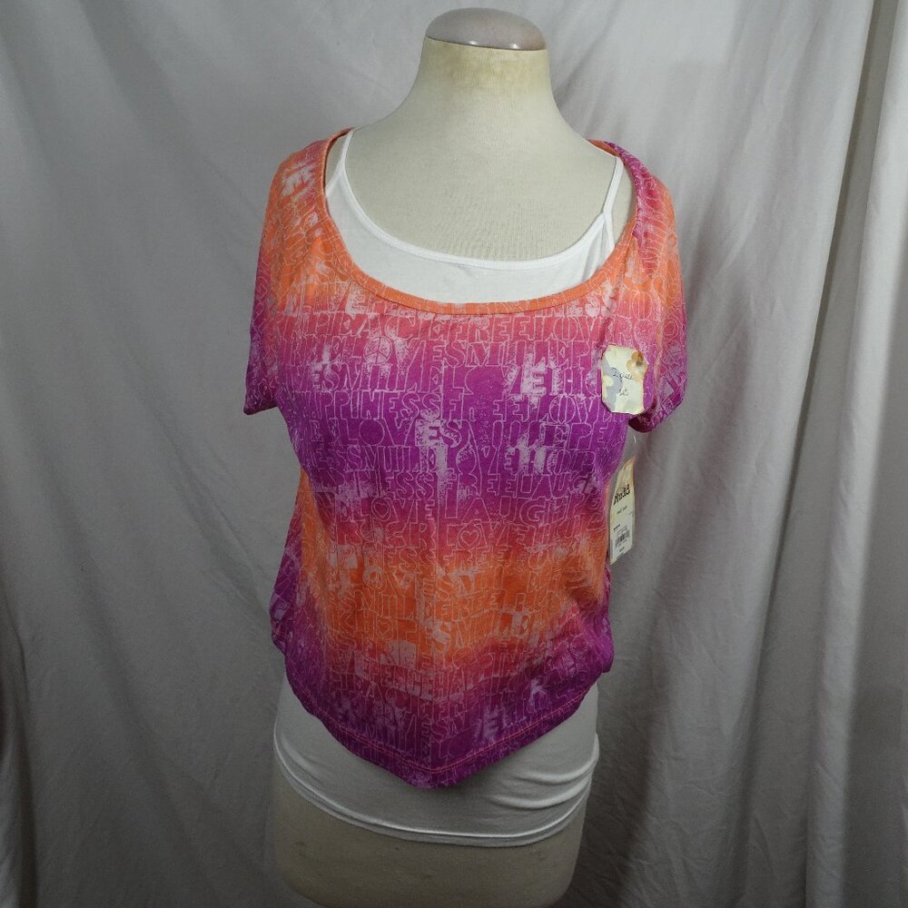 Y2K Mudd Love Happiness Smile Peace Laugh Juniors Two Piece Top Size M